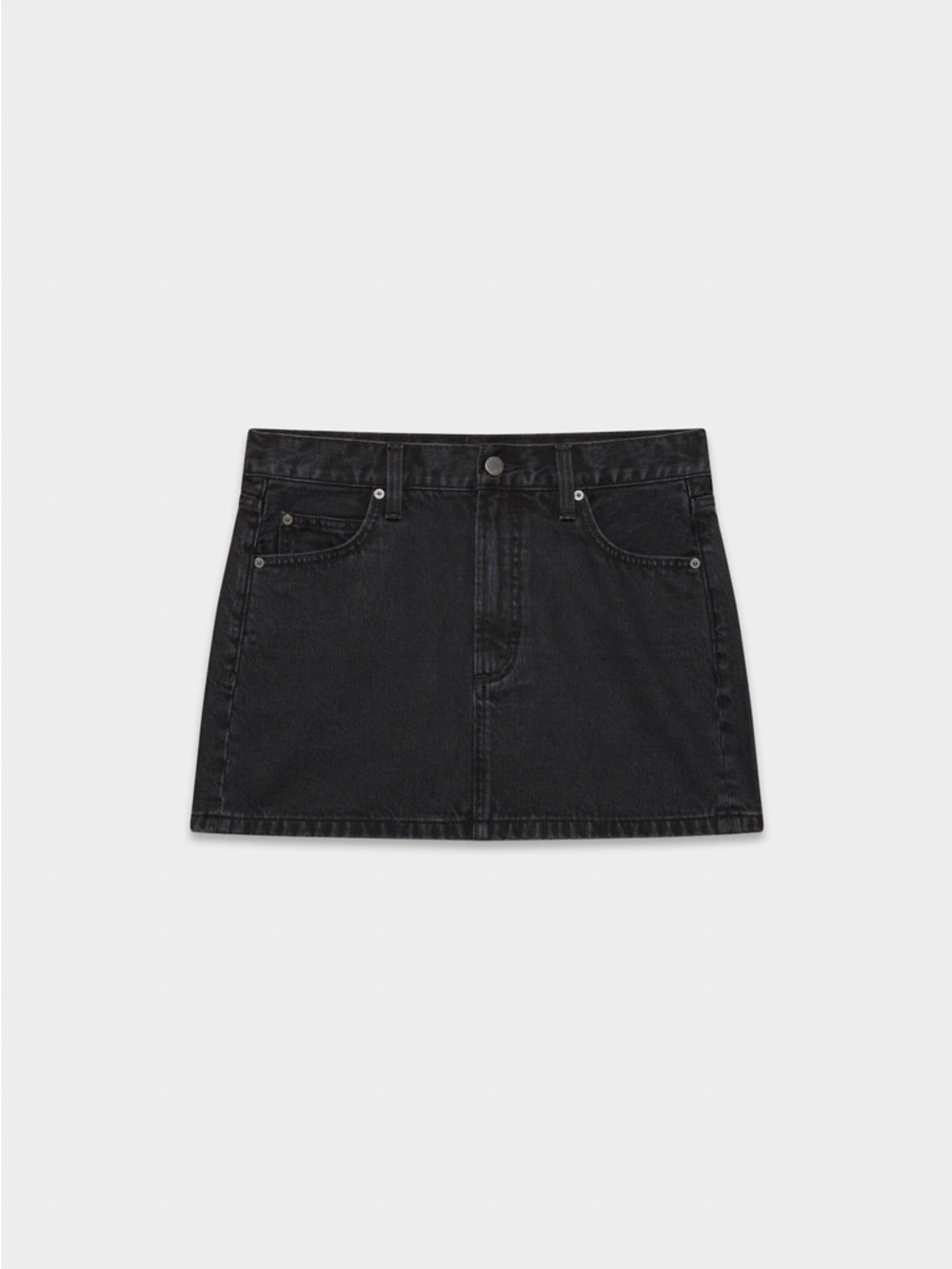 Denim Forum 90s Ricci Black Denim Mini Skirt